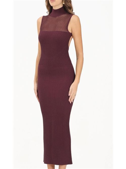 PATRIZIA PEPE Abito midi bordeaux da donna in maglia a costine PATRIZIA PEPE | 8A1555-K143M536